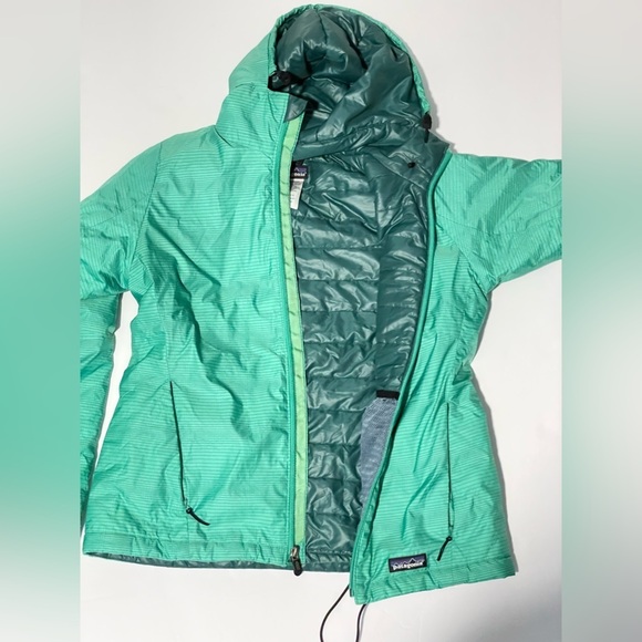 Patagonia Micro Puff Hooded Jacket Teal Green Grid 83986 outdoor small s - Picture 4 of 15